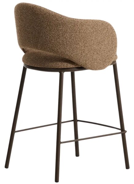 Kave Home Hnědá čalouněná barová židle Maina 65 cm