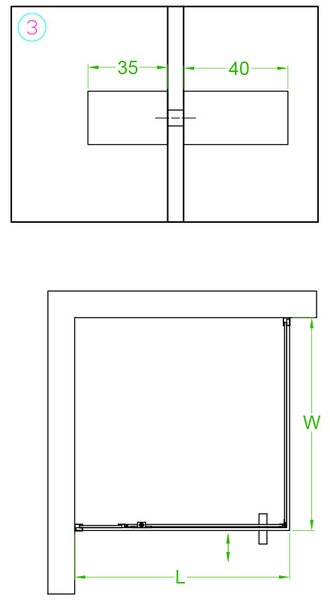 BPS-koupelny Čtvercový sprchový kout HYD-SK11B 90x90 černá/transparent - bez vaničky
