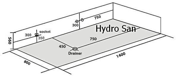 BPS-koupelny Hydromasážní vana HYD-LE796L 140x80 LEVÁ bez ohřevu vody