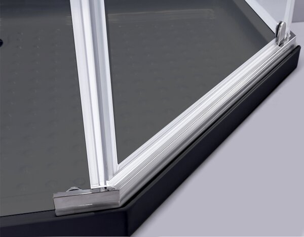 BPS-koupelny Pětiúhelníkový sprchový kout HYD-PK91A 80x80 chrom/transparent + vanička HYD-PSV-ST07A černá