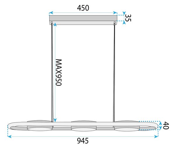 Toolight Rea, Stropní svítidlo G135-CP GOLD, OSW-02611