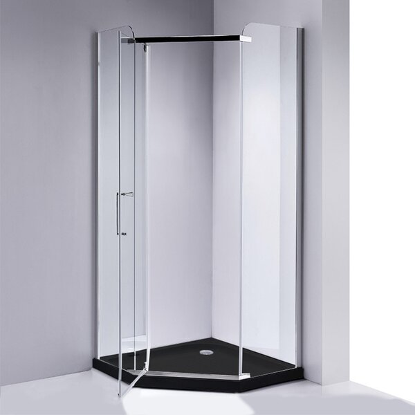 BPS-koupelny Pětiúhelníkový sprchový kout HYD-PK91A 80x80 chrom/transparent + vanička HYD-PSV-ST07A černá