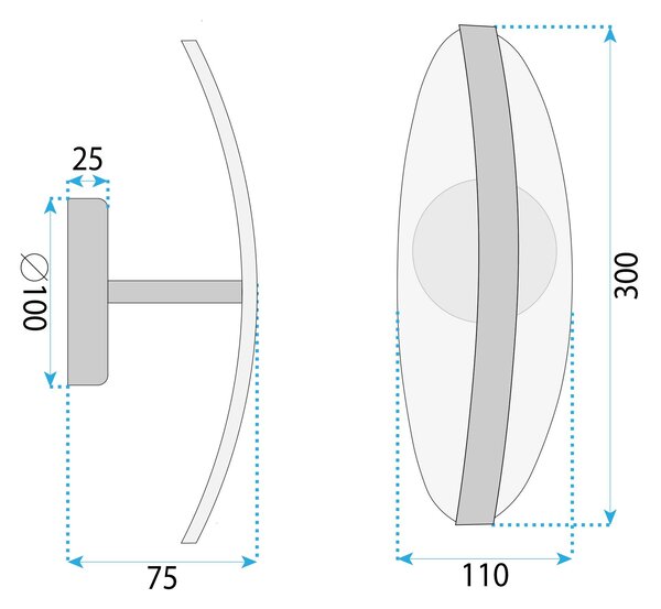 Toolight Rea, Nástěnné svítidlo LED G130-W Gold, OSW-02604