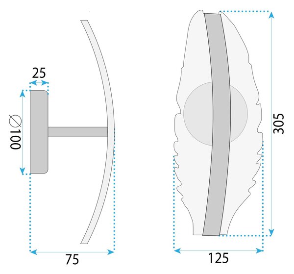 Toolight Rea, Nástěnné svítidlo LED G140-W Gold, OSW-02609
