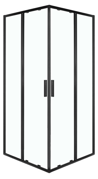 Novoterm Čtvercový sprchový kout NV-Solid SQ BL 80, černý/transparent - bez vaničky