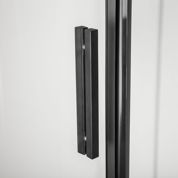 Novoterm Čtvercový sprchový kout NV-Solid SQ BL 80, černý/transparent - bez vaničky