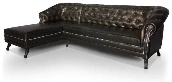 Chesterfield Bristol černá Rohová pohovka