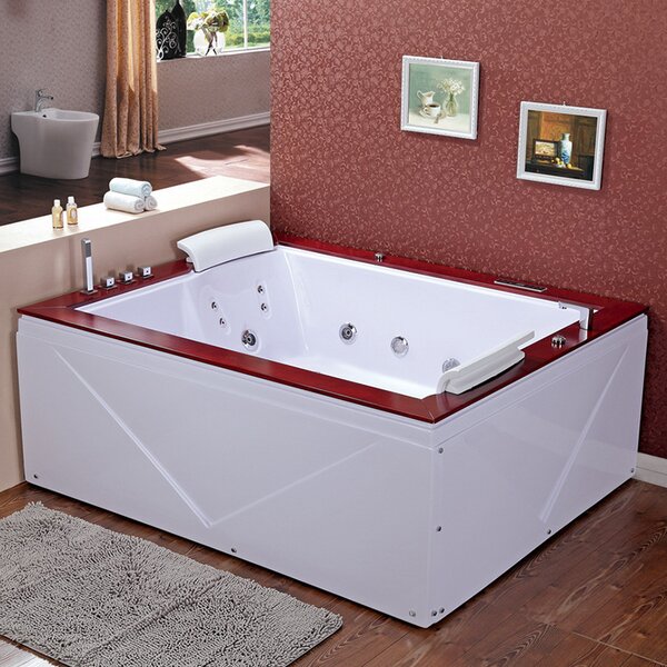 BPS-koupelny Hydromasážní vana HYD-DI666D 180x150, bílá s ohřevem vody