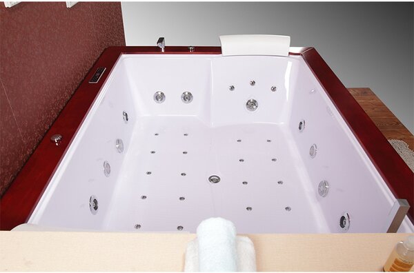 BPS-koupelny Hydromasážní vana HYD-DI666D 180x150, bílá s ohřevem vody