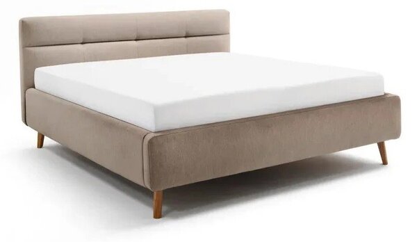 Béžová čalouněná dvoulůžková postel s úložným prostorem s roštem 180x200 cm Lotte – Meise Möbel
