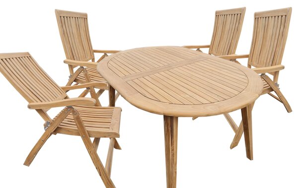 Doppler TECTONA - dřevěný rozkládací teakový stůl 150/200x95 cm - Zboží s drobnou vadou (N294)