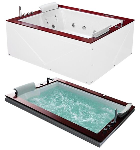 BPS-koupelny Hydromasážní vana HYD-DI666D 180x150, bílá s ohřevem vody