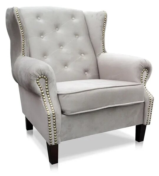 Chesterfield Solvey bílé černé Křeslo Solvey
