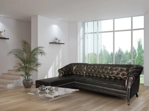 Chesterfield Bristol černá Rohová pohovka