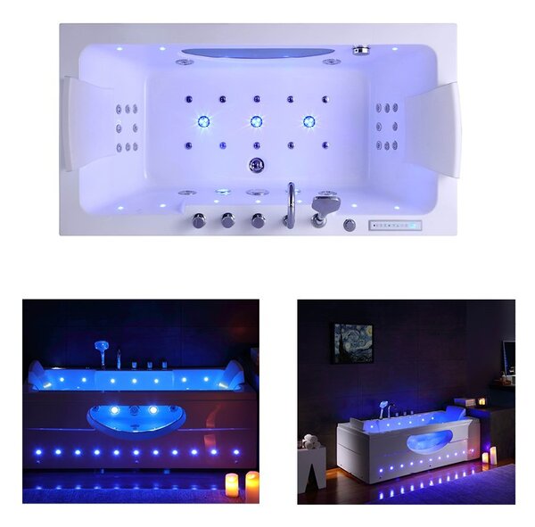 BPS-koupelny Hydromasážní vana HYD-IR933A-WH 150x84 BÍLÁ s ohřevem vody