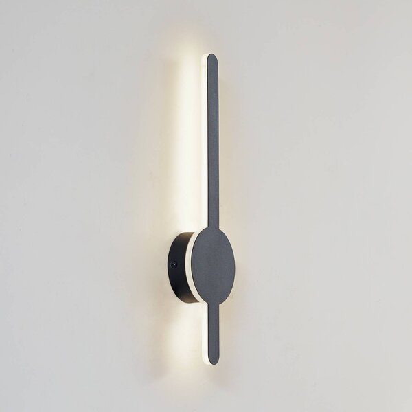 Lindby Nástěnné LED svítidlo Borian, černá barva, hliník, 40 cm, Černá, Obývací pokoj / jídelna, Plast, Moderní
