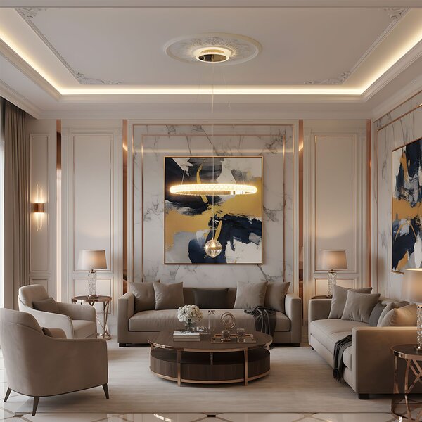Toolight Rea, Stropní svítidlo G142-CP 50cm GOLD, OSW-02612