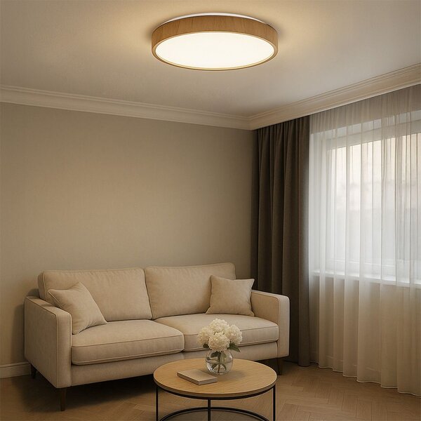 Toolight Toolight, LED stropní svítidlo 40cm, 24W, 4000lm, G116-C, přírodní hnědá-bílá, OSW-06382