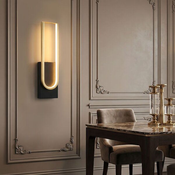 Toolight Toolight, LED nástěnné svítidlo 10W, 4000K, APP1782-W, zlatá matná-černá, OSW-06359