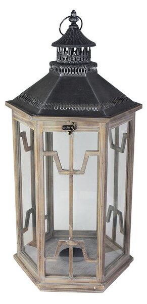Dřevěná lucerna D2672/ Velká 80 cm