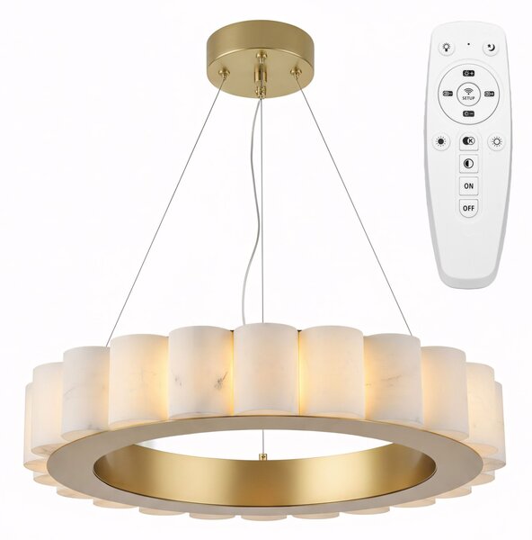 Toolight Toolight, LED stropní svítidlo 50cm, 27W, dálkové ovládání, APP1801-CP, zlatá matná-imitace kamene, OSW-05979