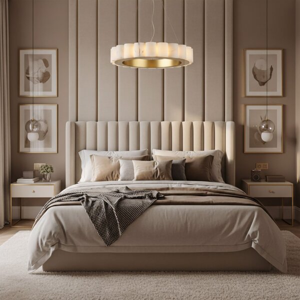 Toolight Toolight, LED stropní svítidlo 50cm, 27W, dálkové ovládání, APP1801-CP, zlatá matná-imitace kamene, OSW-05979