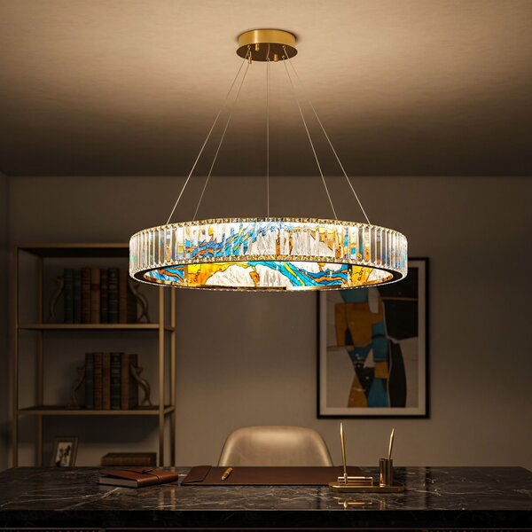 Toolight Toolight, LED stropní svítidlo 60cm + dálkové ovládání APP1748-CP, zlatá-průhledná, OSW-07894