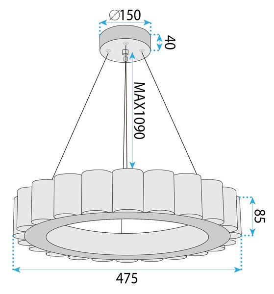 Toolight Toolight, LED stropní svítidlo 50cm, 27W, dálkové ovládání, APP1801-CP, zlatá matná-imitace kamene, OSW-05979