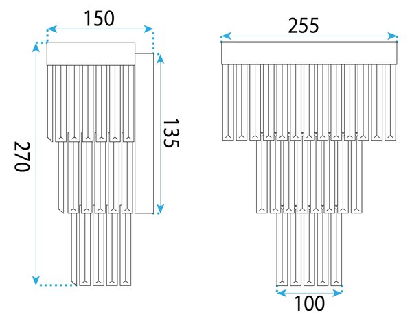 Toolight Designové osvětlení Crystal APP1536-1W Chrome