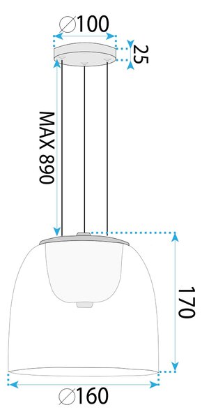 Toolight Toolight, LED závěsné svítidlo 7W, 4000K, 1000lm, APP1689-1PC A, zlatá, OSW-04378