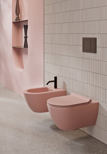 GSI GSI, PURA závěsná WC mísa, Swirlflush, 36x55cm, blush dual-mat, 881524