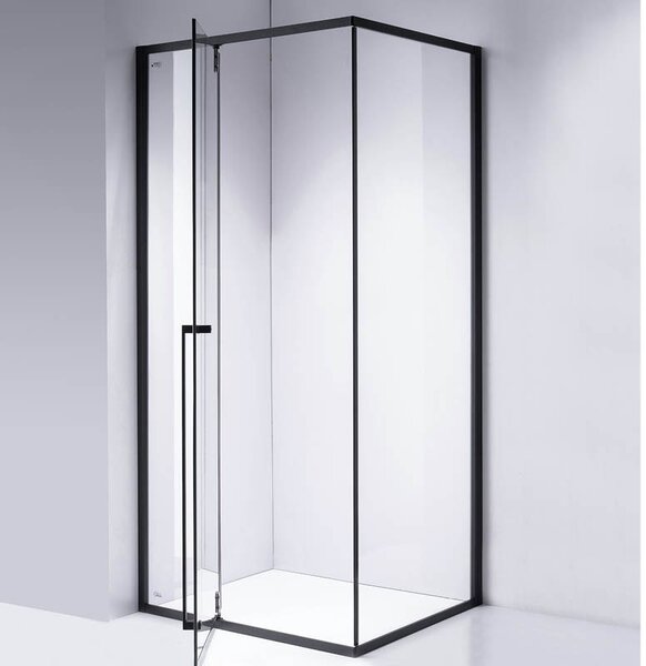 BPS-koupelny Obdélníkový sprchový kout HYD-OK12AS 100x80 černá/transparent - bez vaničky