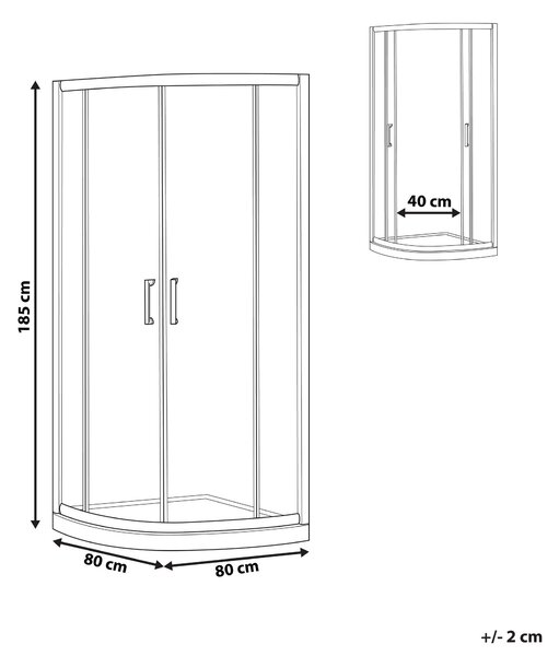 Sprcha JUKATAN 80 x 80 x 185 cm Zlatá