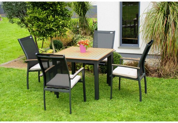 Doppler EXPERT WOOD antracit - gastro hliníkový stůl 90x90x75cm - Zboží s drobnou vadou (N519)