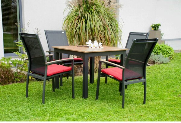 Doppler EXPERT WOOD antracit - gastro hliníkový stůl 90x90x75cm - Zboží s drobnou vadou (N519)