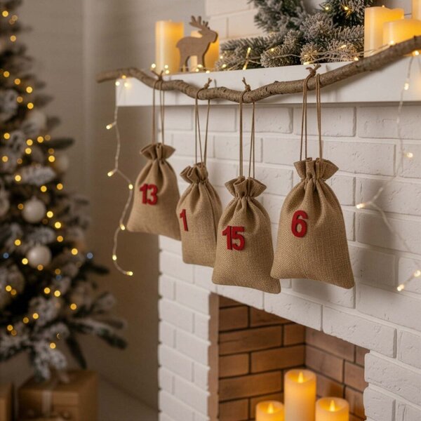 Adventní kalendář sáčky 10x15 cm sada 24ks SPRINGOS CA1471
