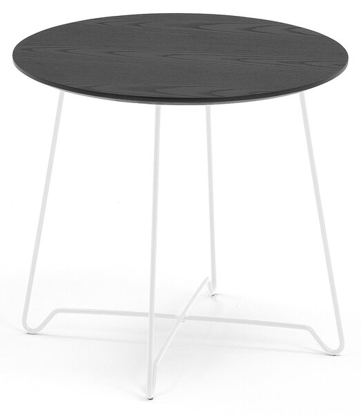 AJ Produkty Konferenční stolek IRIS, Ø500 mm, bílá, černá deska