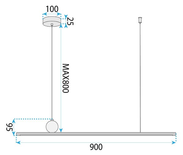 Toolight Toolight, LED stropní svítidlo 90cm, APP1778-CP, zlatá matná, OSW-04056