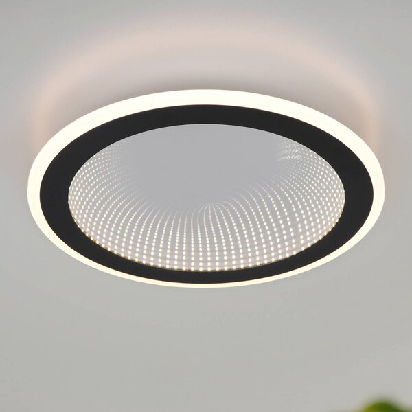 Reality Leuchten LED stropní svítidlo Glace, černé, stmívatelné, kovové, stmívatelný, Černá, Obývací pokoj / jídelna, kov, Moderní