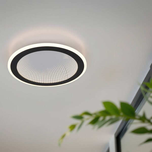 Reality Leuchten LED stropní svítidlo Glace, černé, stmívatelné, kovové, stmívatelný, Černá, Obývací pokoj / jídelna, kov, Moderní