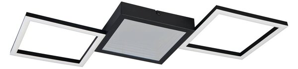 Reality Leuchten LED stropní svítidlo Gelo, černé, stmívatelné, 3000 K, kovové, stmívatelný, Černá, Obývací pokoj / jídelna, kov, Moderní