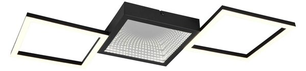 Reality Leuchten LED stropní svítidlo Gelo, černé, stmívatelné, 3000 K, kovové, stmívatelný, Černá, Obývací pokoj / jídelna, kov, Moderní