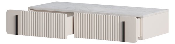 Závěsný toaletní stolek Malmi 100 cm - kašmírová / crema bianca / černá
