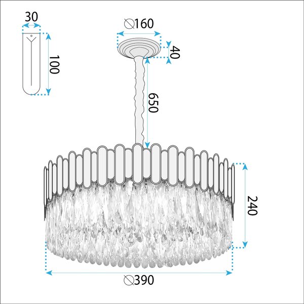 Toolight Toolight, stropní svítidlo 40cm, 6xE14, APP1746-4CP, zlatá, OSW-04045