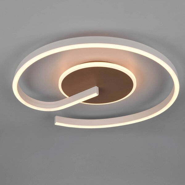 Reality Leuchten LED stropní svítidlo Calle, coffee, Ø 50 cm, stmívatelné, stmívatelný, Krémová / jantar, Obývací pokoj / jídelna, kov, Moderní