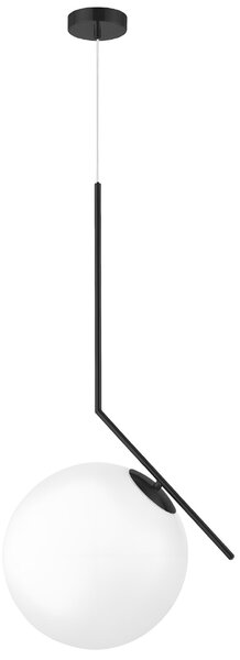 Toolight Rea, Stropní lampa visící skleněná koule z bílého zlata G107-1W BLACK WHITE, OSW-09732
