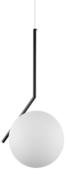 Toolight Rea, Stropní lampa visící skleněná koule z bílého zlata G107-1W BLACK WHITE, OSW-09732