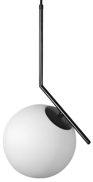 Toolight Rea, Stropní lampa visící skleněná koule z bílého zlata G107-1W BLACK WHITE, OSW-09732