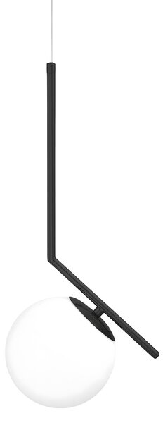 Toolight Rea, Stropní lampa visící skleněná koule z bílého zlata G107-1W BLACK WHITE, OSW-09732