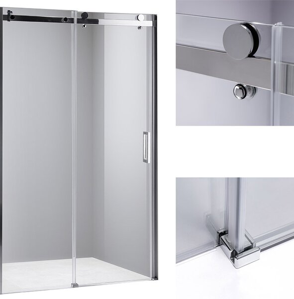 BPS-koupelny Posuvné sprchové dveře HYD-PD03F 140 cm chrom/transparent pro instalaci do niky - bez vaničky